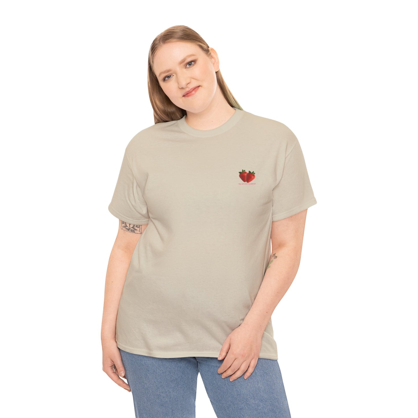 Strawberry Print Casual T-Shirt | Cute Graphic Tee, Everyday Comfort, Fruit-Inspired Fashion - Wolf Aura Co