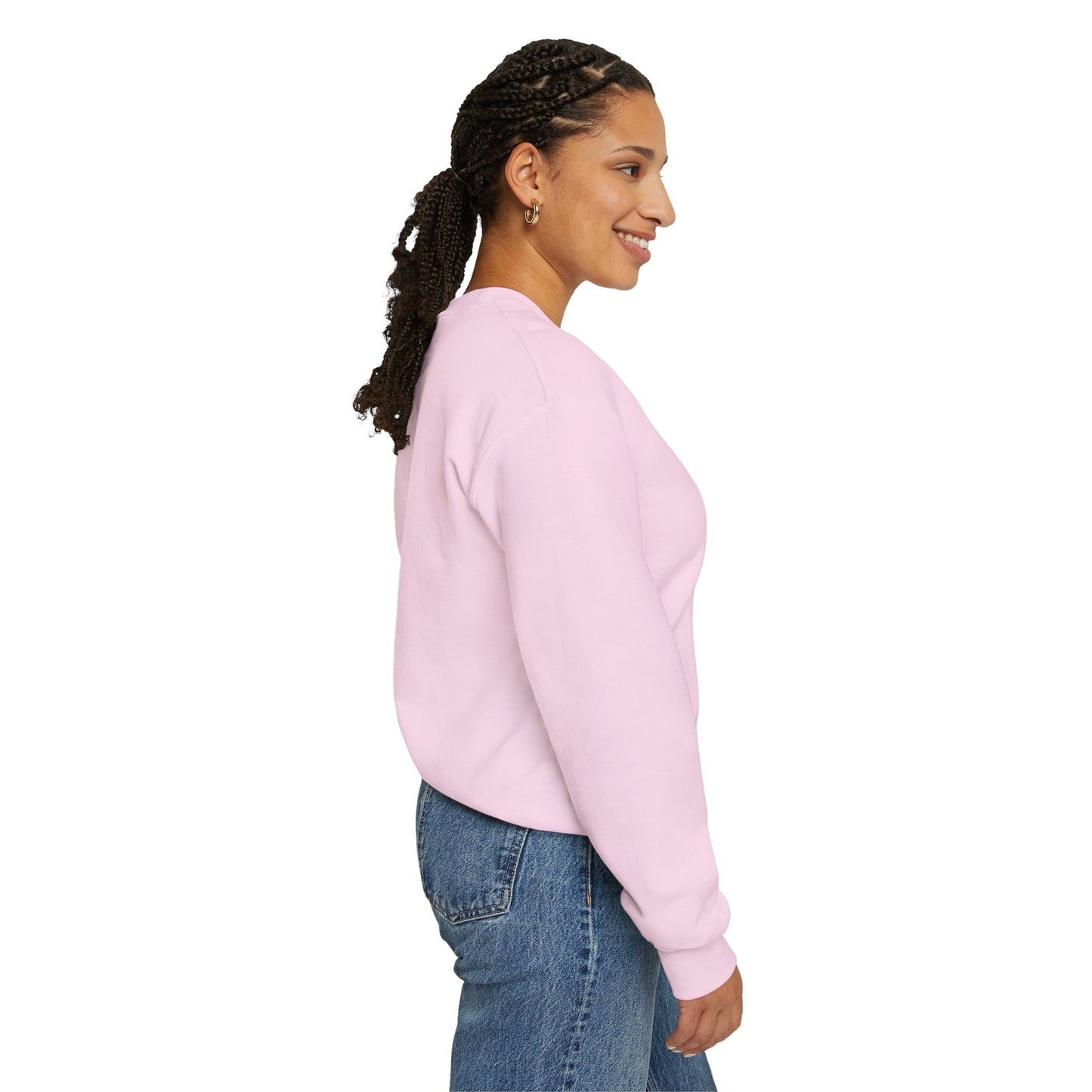 Pink Bow Crewneck Sweatshirt – “You Are Born to Be Loved” Graphic Pullover, Cozy Gift for Her, Birthday & Casual Wear - Wolf Aura Co