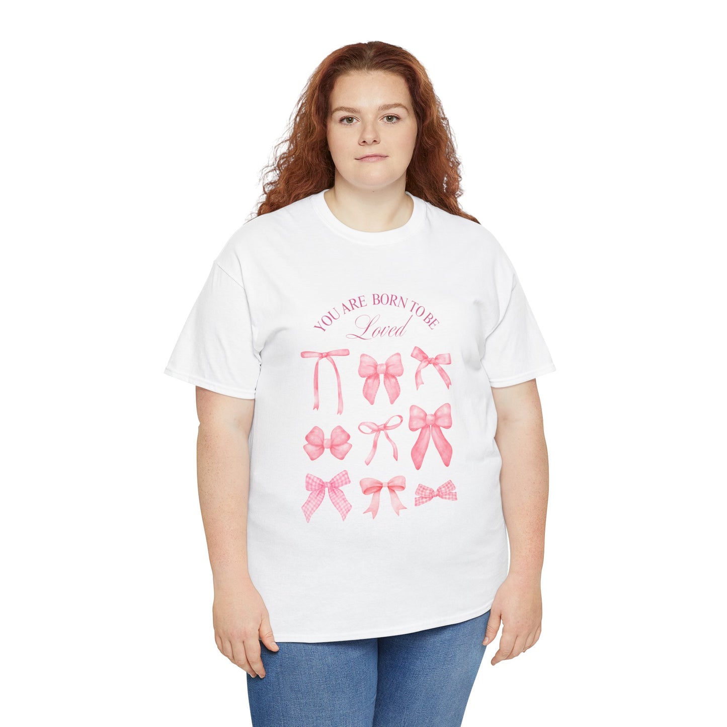 Cute Bow Cotton T-Shirt – Casual Graphic Tee, Everyday Comfort, Gift for Her - Wolf Aura Co
