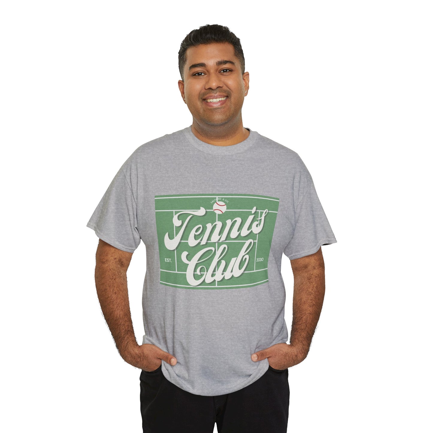 Tennis Print Tee – Unisex Cotton T-Shirt for Sports Lovers - Wolf Aura Co