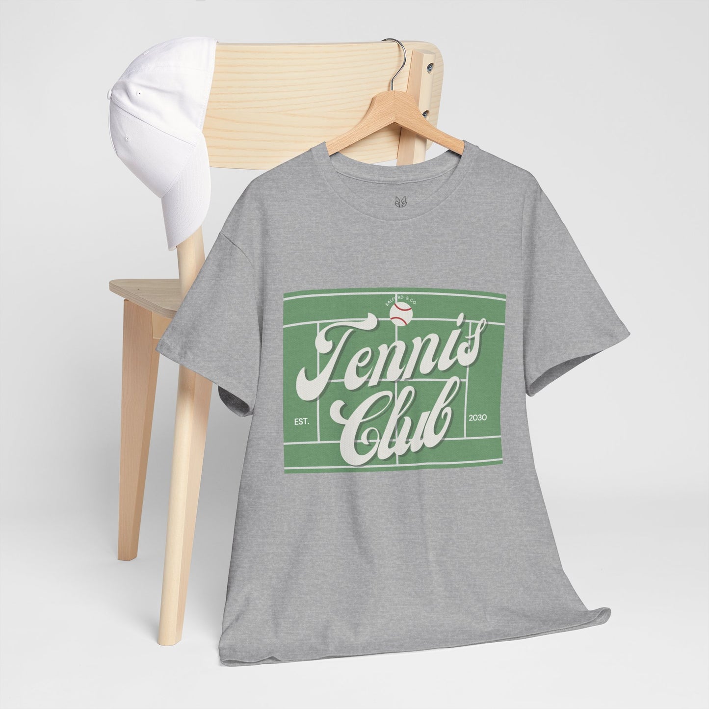 Tennis Print Tee – Unisex Cotton T-Shirt for Sports Lovers - Wolf Aura Co