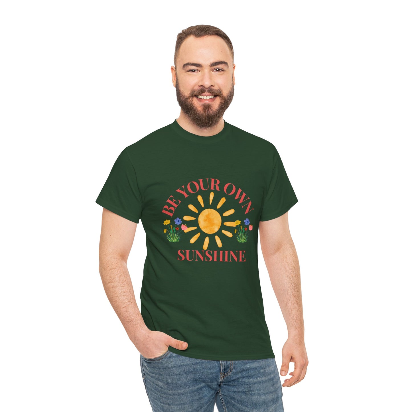 Be Your Own Sunshine Cotton T-Shirt – Positive Graphic Tee, Everyday Casual Wear, Uplifting Gift - Wolf Aura Co