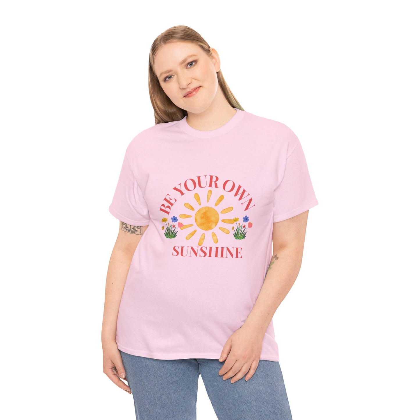 Be Your Own Sunshine Cotton T-Shirt – Positive Graphic Tee, Everyday Casual Wear, Uplifting Gift - Wolf Aura Co