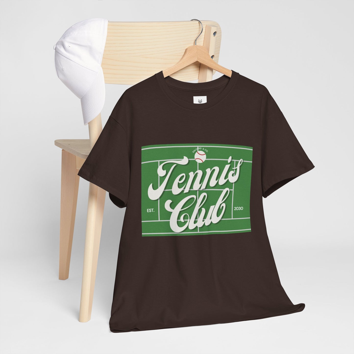 Tennis Print Tee – Unisex Cotton T-Shirt for Sports Lovers - Wolf Aura Co