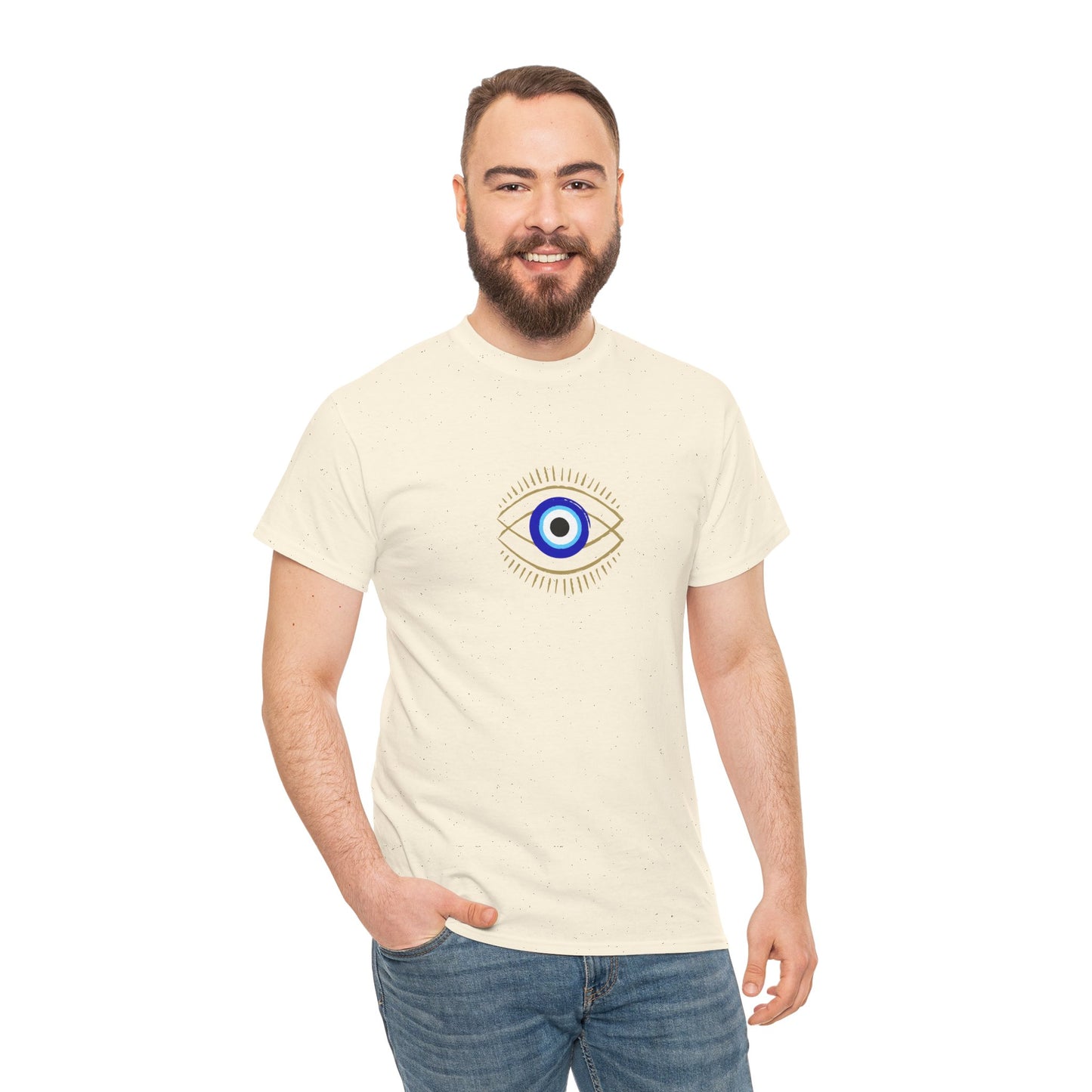 Evil Eye Graphic Tee – Unisex Casual Cotton T-Shirt | Protect Your Energy Shirt, Positive Vibes Apparel, Spiritual Gift - Wolf Aura Co