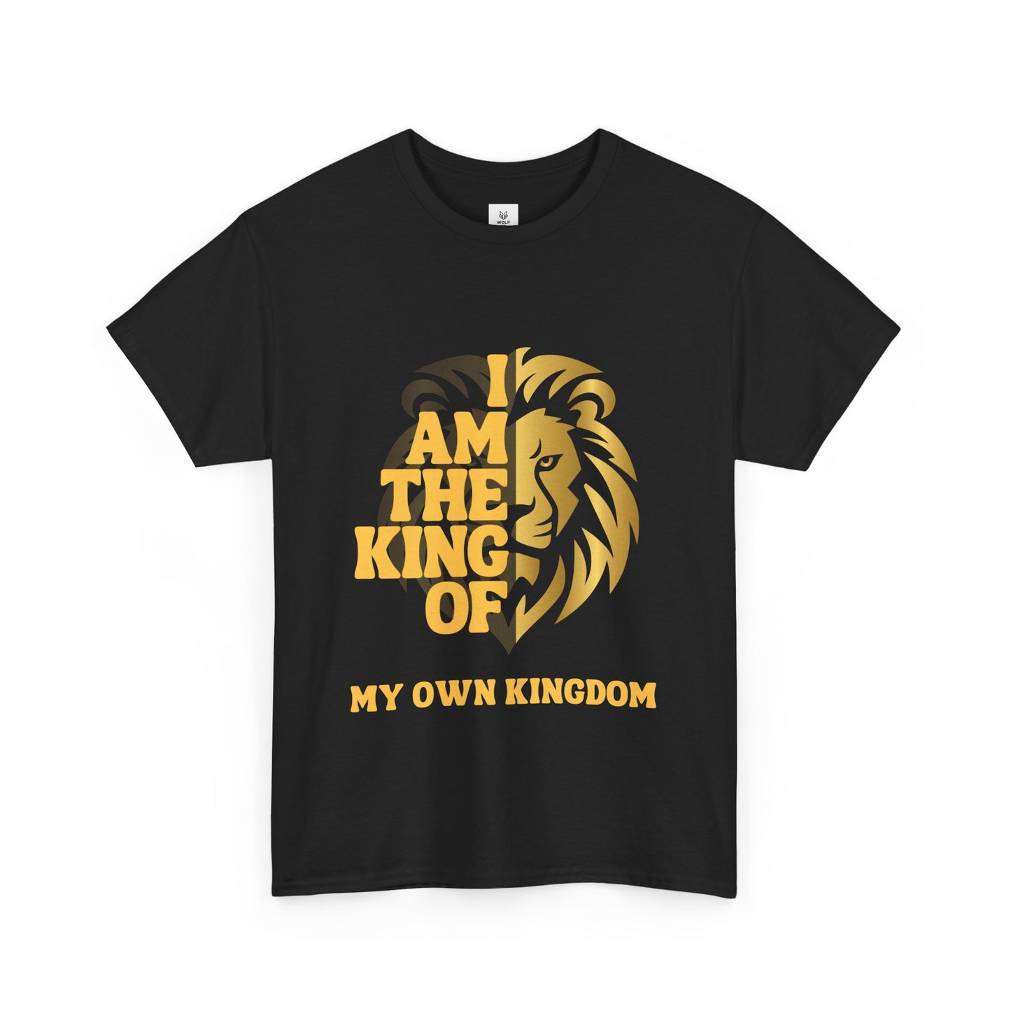 Lion Print Black Cotton Tee