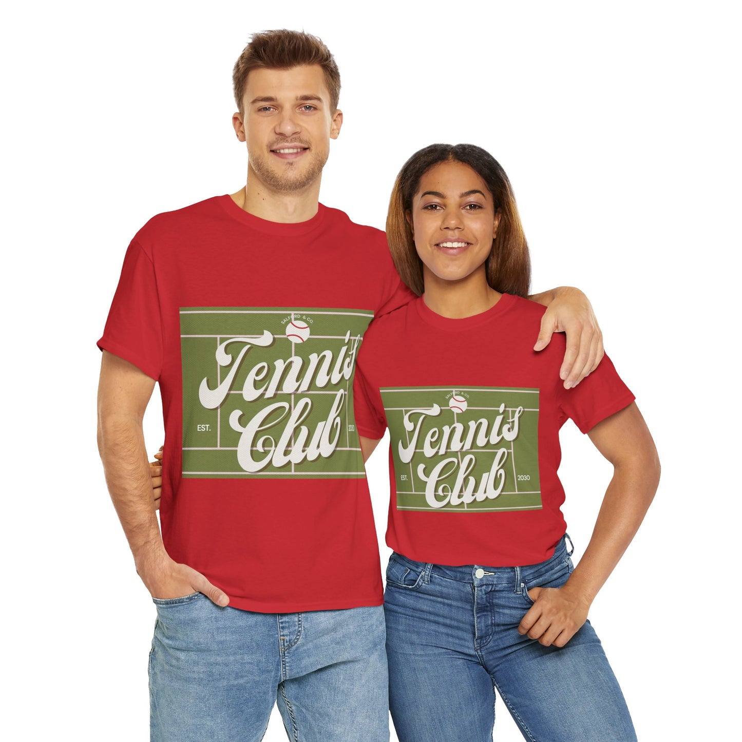Tennis Print Tee - Unisex Cotton Tshirt for Sports Lovers