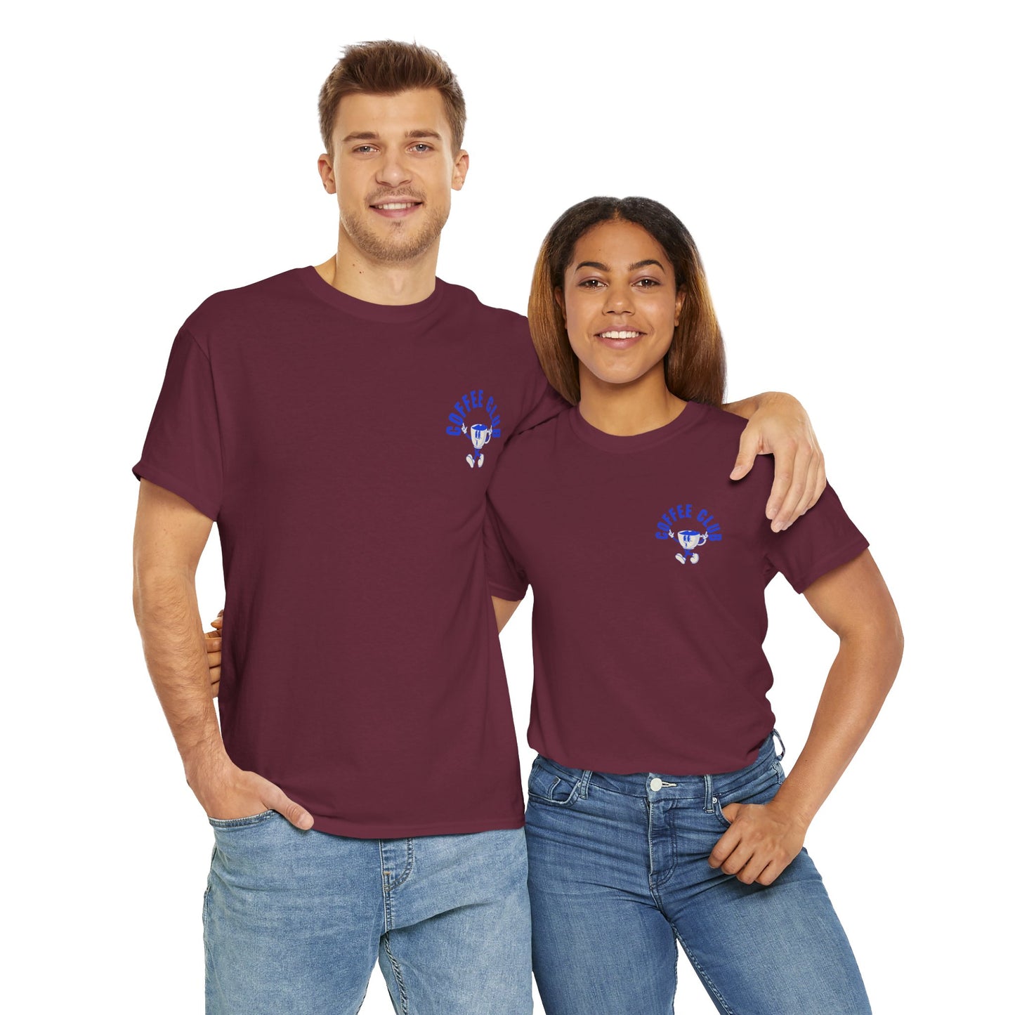Coffee Club Cotton T-Shirt – Casual Graphic Tee, Coffee Lover Gift, Everyday Comfort - Wolf Aura Co