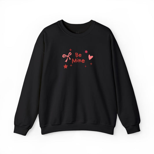 Be Mine Valentine Crewneck Sweatshirt – Embroidered Heart Pullover | Cozy Romantic Unisex Sweatshir