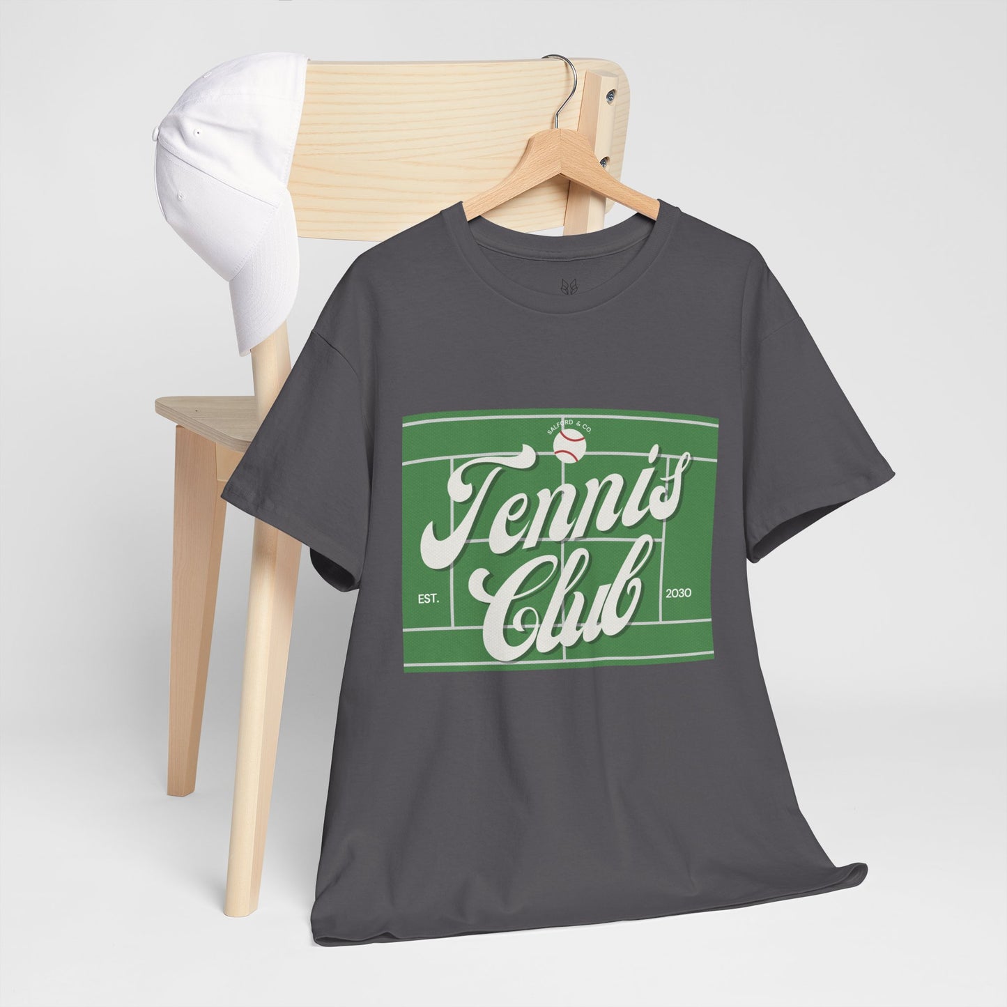 Tennis Print Tee – Unisex Cotton T-Shirt for Sports Lovers - Wolf Aura Co