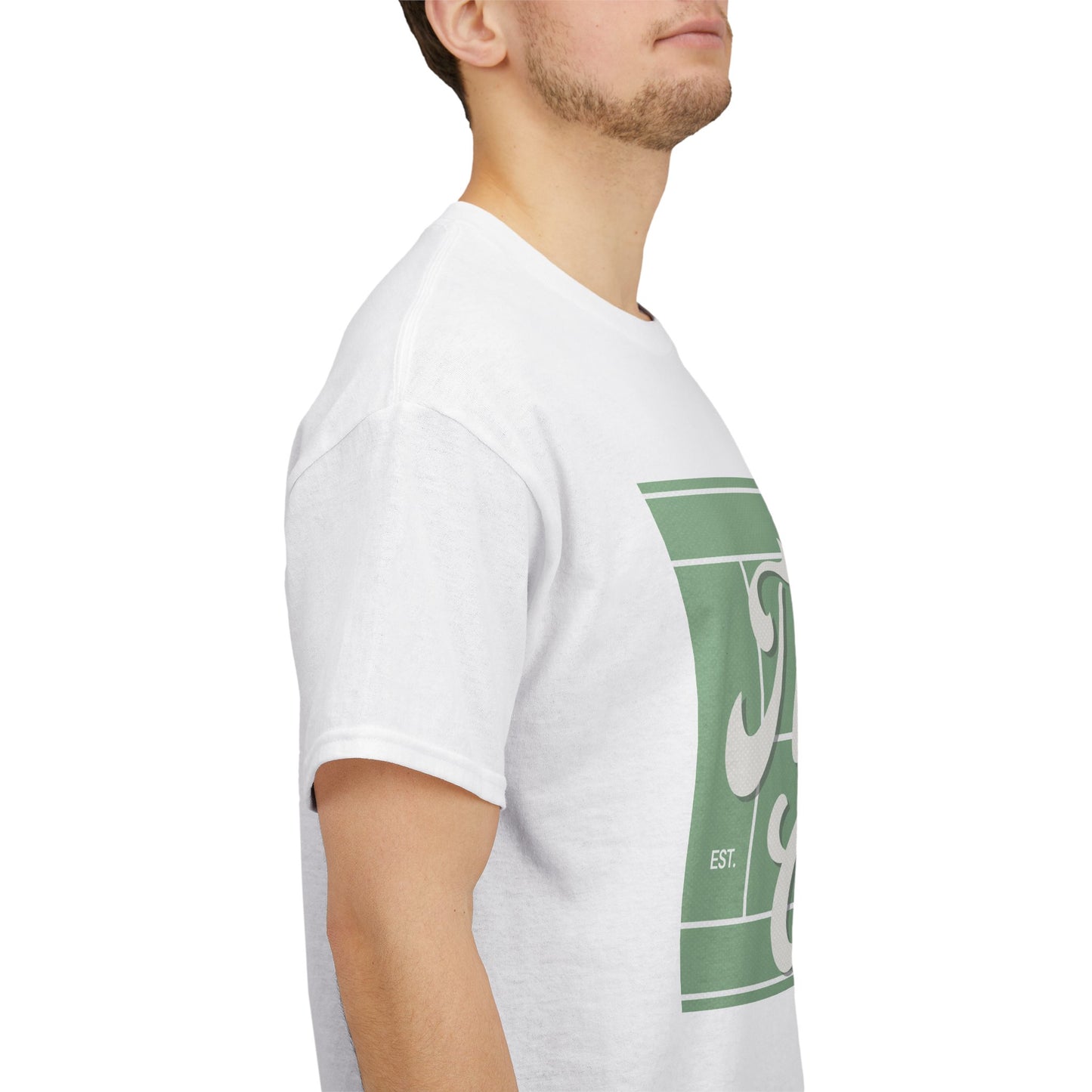 Tennis Print Tee – Unisex Cotton T-Shirt for Sports Lovers - Wolf Aura Co