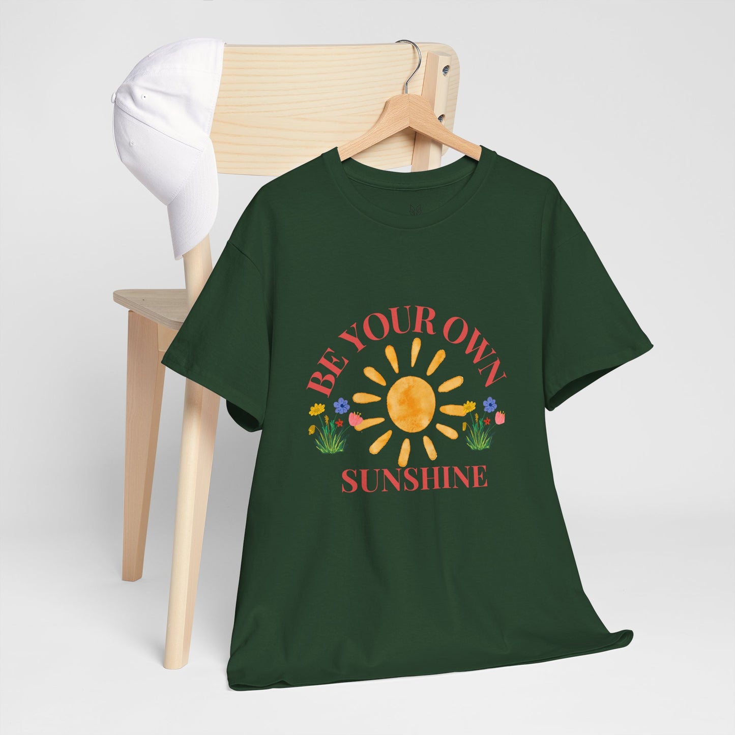 Be Your Own Sunshine Cotton T-Shirt – Positive Graphic Tee, Everyday Casual Wear, Uplifting Gift - Wolf Aura Co