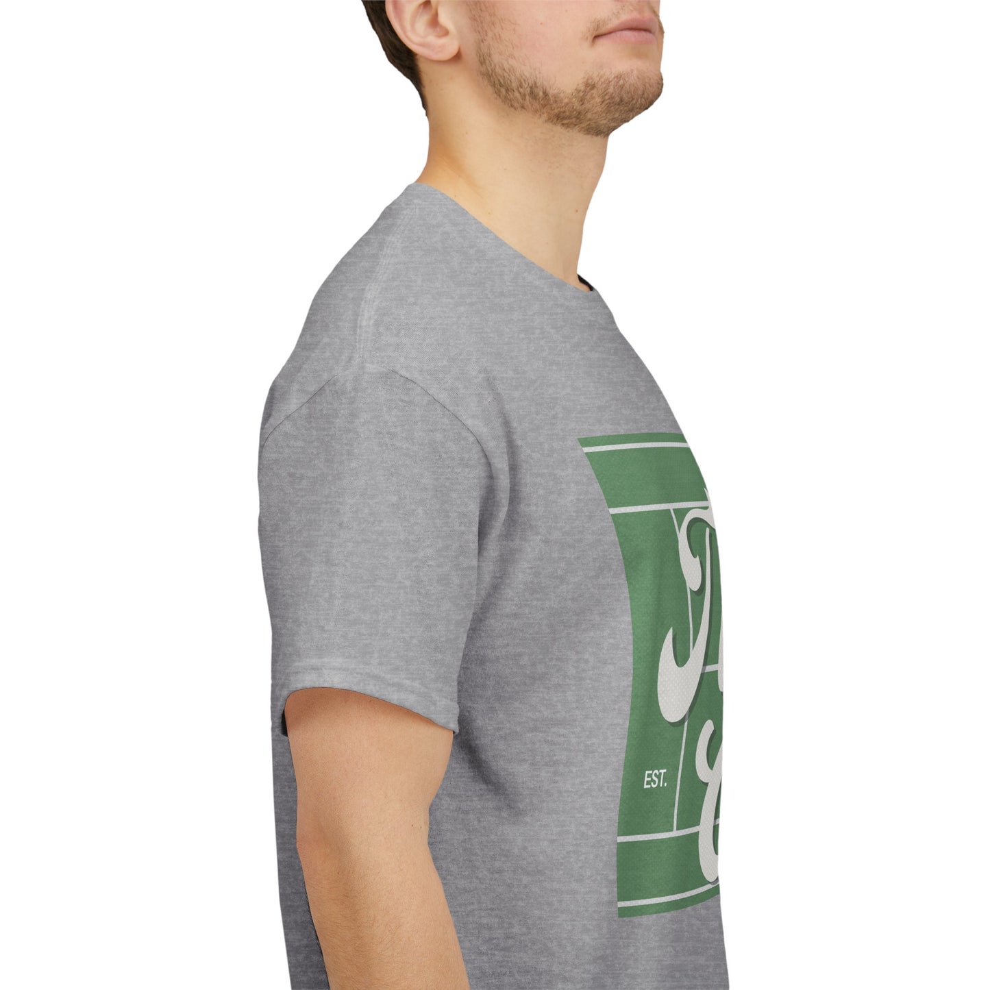 Tennis Print Tee – Unisex Cotton T-Shirt for Sports Lovers - Wolf Aura Co