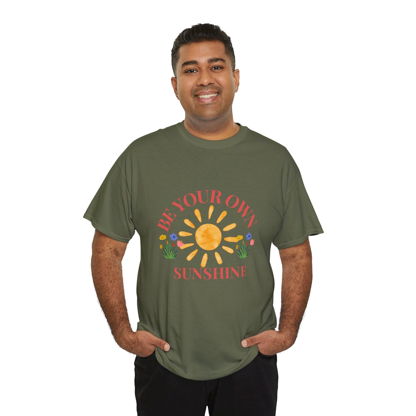 Be Your Own Sunshine Cotton T-Shirt – Positive Graphic Tee, Everyday Casual Wear, Uplifting Gift - Wolf Aura Co