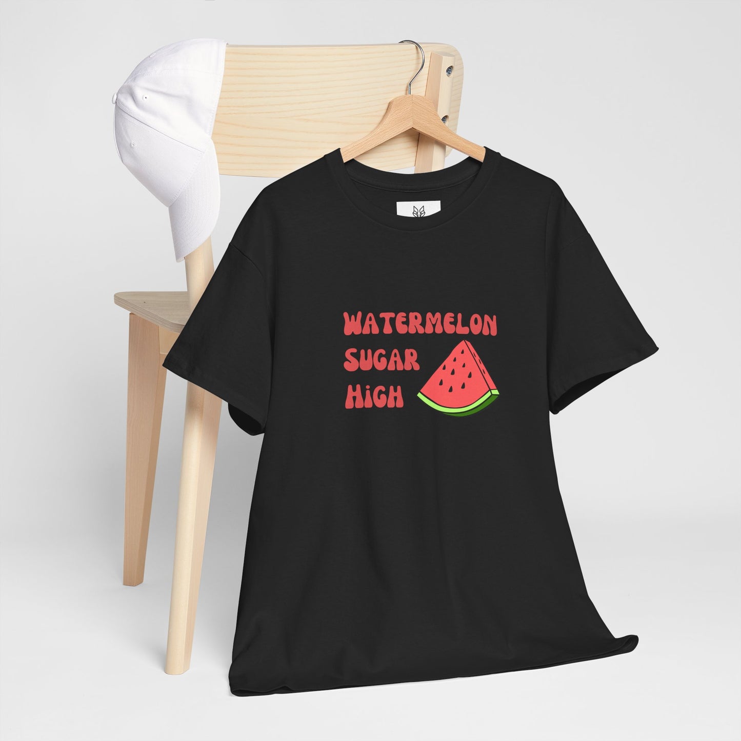 Watermelon Print Cotton T-Shirt | Cute Summer Tee, Fruit Graphic Shirt, Casual Everyday Wear - Wolf Aura Co