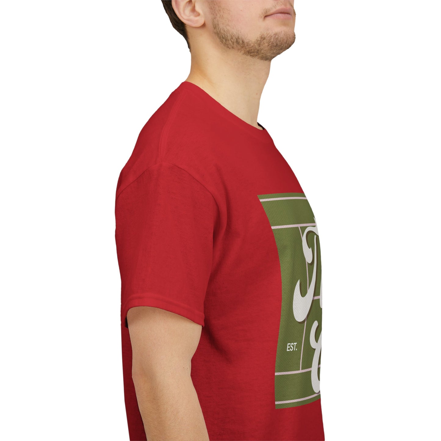 Tennis Print Tee – Unisex Cotton T-Shirt for Sports Lovers - Wolf Aura Co