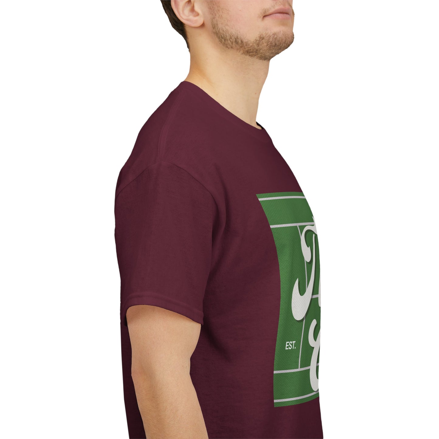 Tennis Print Tee – Unisex Cotton T-Shirt for Sports Lovers - Wolf Aura Co