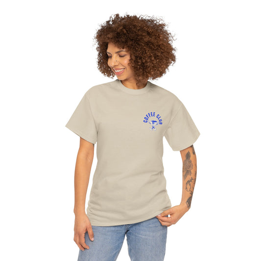Coffee Club Cotton T-Shirt – Casual Graphic Tee, Coffee Lover Gift, Everyday Comfort - Wolf Aura Co