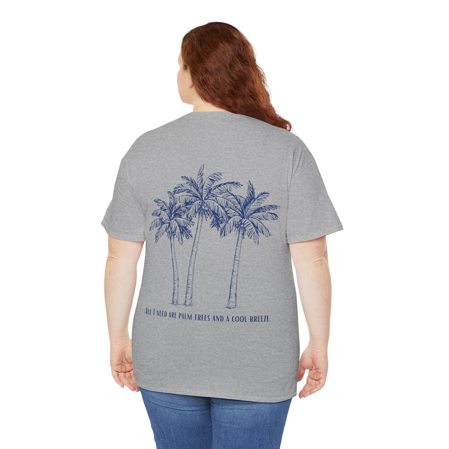 Palm Tree Print Cotton T-Shirt