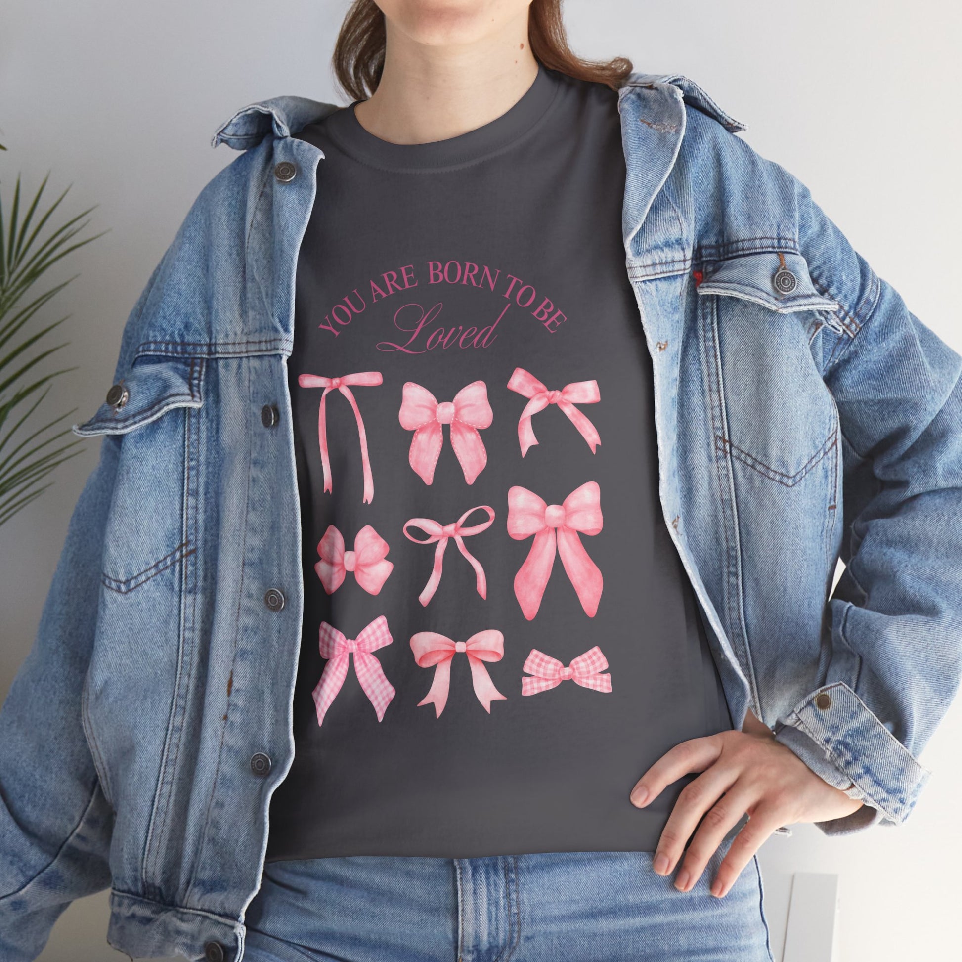 Cute Bow Cotton T-Shirt – Casual Graphic Tee, Everyday Comfort, Gift for Her - Wolf Aura Co