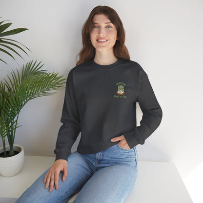 Matcha Kind a Day Crewneck Sweatshirt – Cozy Graphic Pullover, Positive Vibes Apparel, Gift for Her - Wolf Aura Co
