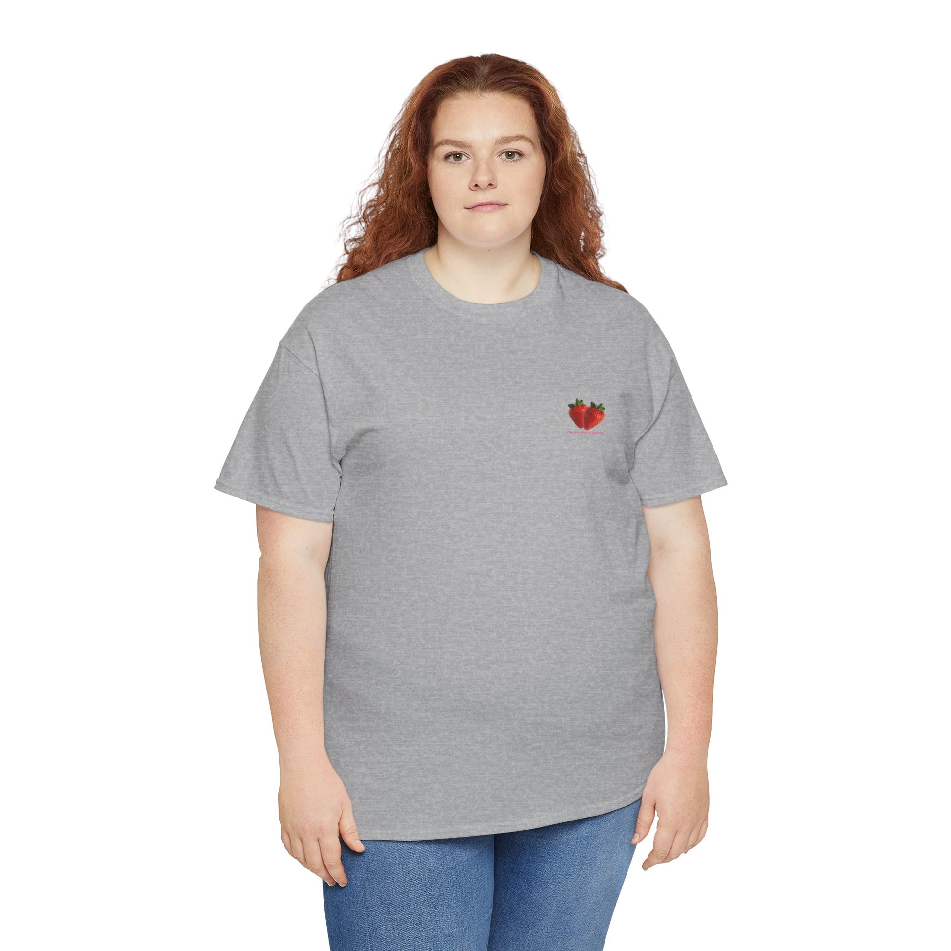 Strawberry Print Casual T-Shirt | Cute Graphic Tee, Everyday Comfort, Fruit-Inspired Fashion - Wolf Aura Co
