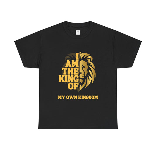 Lion Print Black Cotton Tee