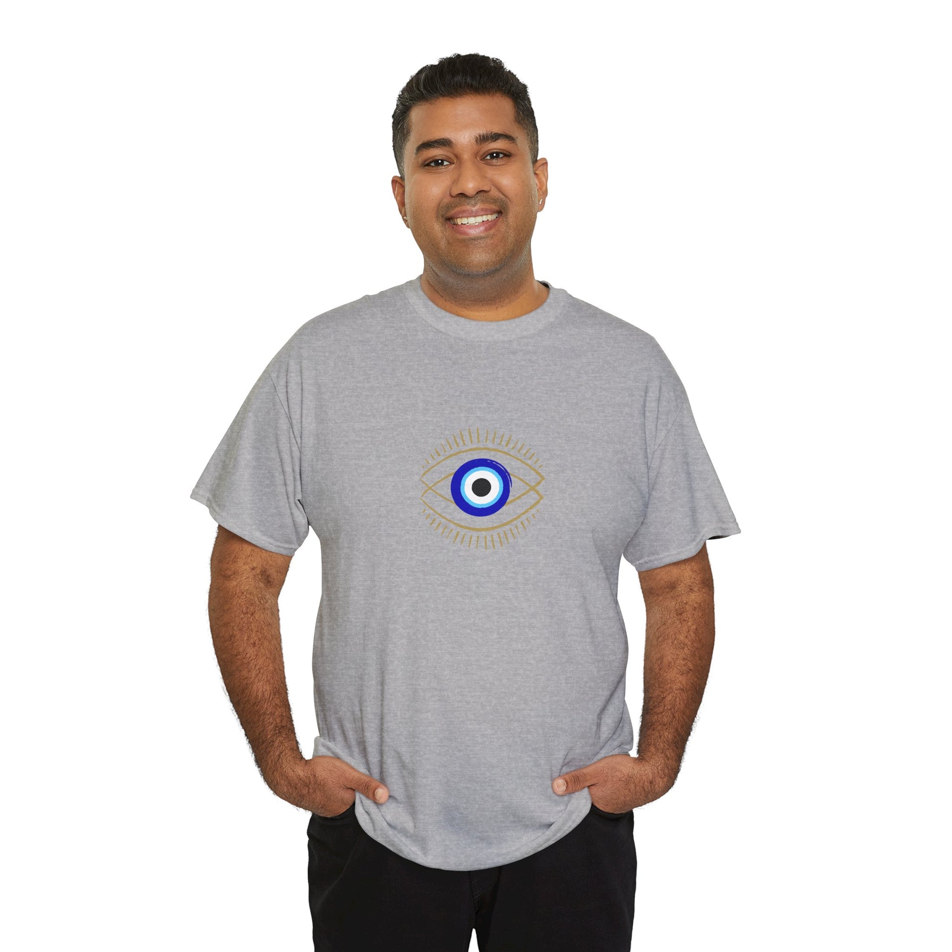 Evil Eye Graphic Tee – Unisex Casual Cotton T-Shirt | Protect Your Energy Shirt, Positive Vibes Apparel, Spiritual Gift - Wolf Aura Co