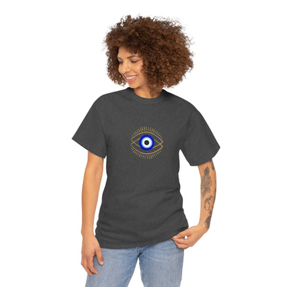 Evil Eye Graphic Tee – Unisex Casual Cotton T-Shirt | Protect Your Energy Shirt, Positive Vibes Apparel, Spiritual Gift - Wolf Aura Co
