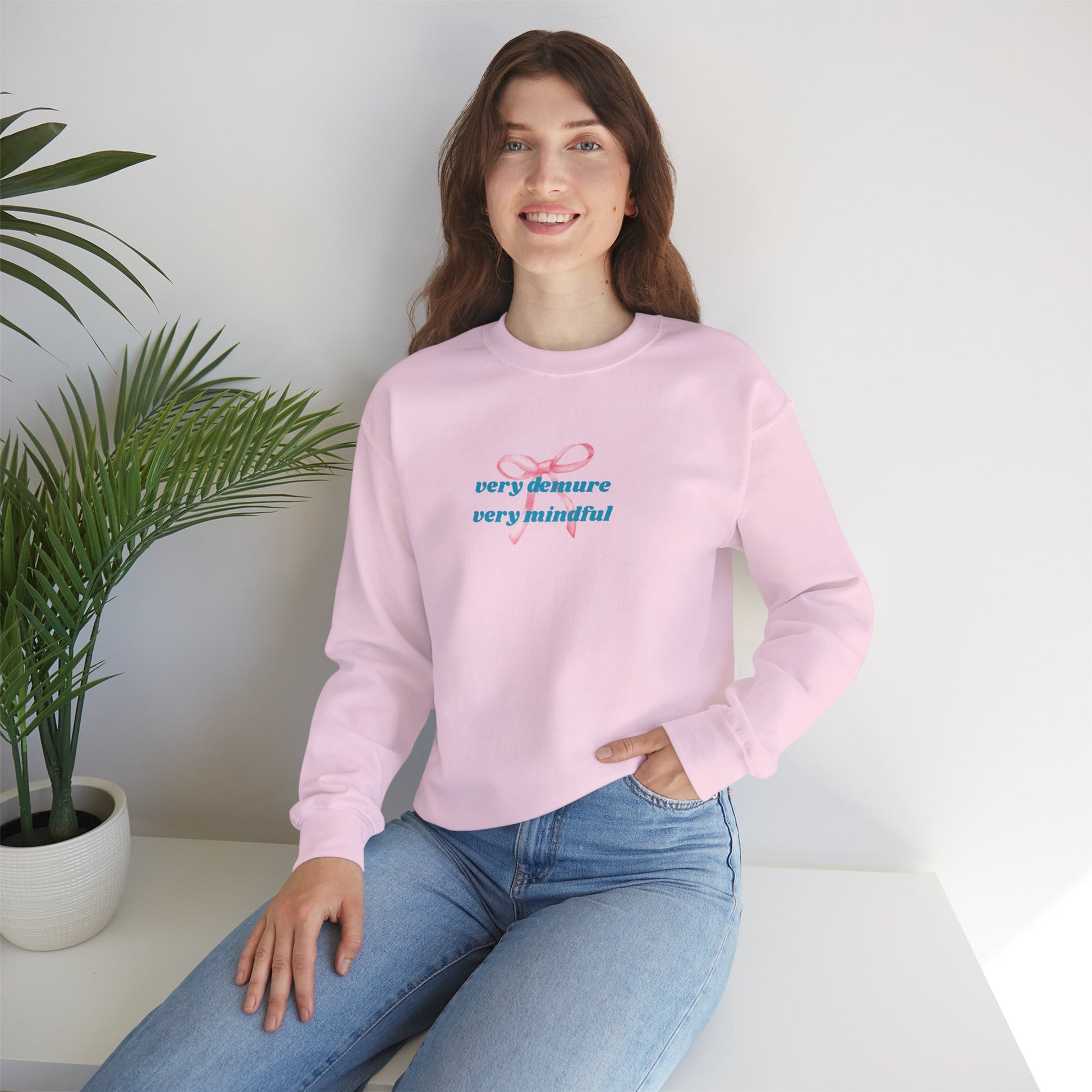 Very Demure, Very Mindful Print Sweatshirt – Cozy & Chic - Wolf Aura Co