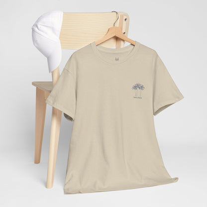 Palm Tree Print Cotton T-Shirt – Casual Summer Tee, Beachwear, Tropical Graphic Shirt, Everyday Comfort - Wolf Aura Co