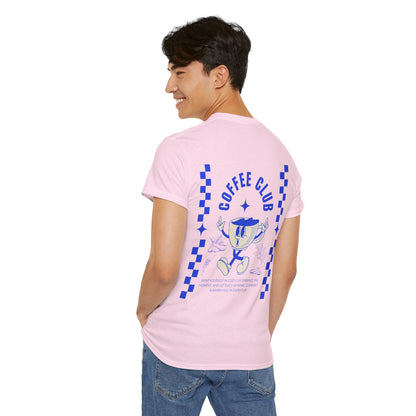 Coffee Club Cotton T-Shirt – Casual Graphic Tee, Coffee Lover Gift, Everyday Comfort - Wolf Aura Co