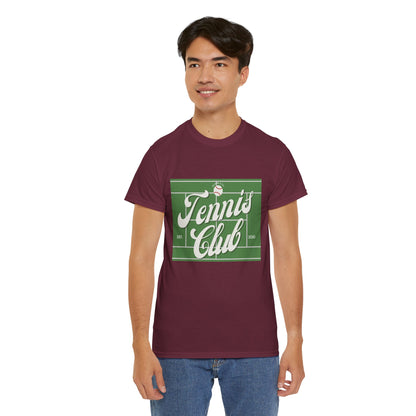 Tennis Print Tee – Unisex Cotton T-Shirt for Sports Lovers - Wolf Aura Co