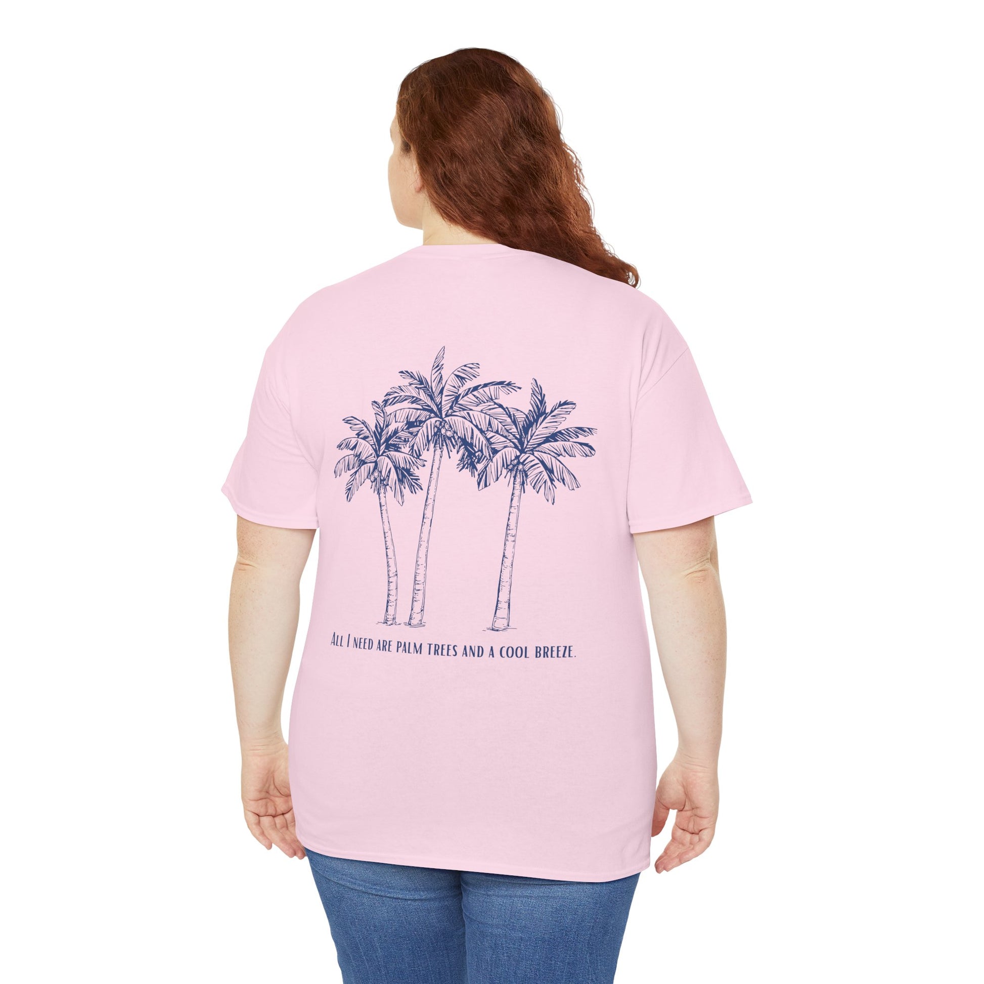 Palm Tree Print Cotton T-Shirt – Casual Summer Tee, Beachwear, Tropical Graphic Shirt, Everyday Comfort - Wolf Aura Co