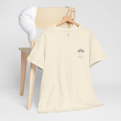 Palm Tree Print Cotton T-Shirt – Casual Summer Tee, Beachwear, Tropical Graphic Shirt, Everyday Comfort - Wolf Aura Co