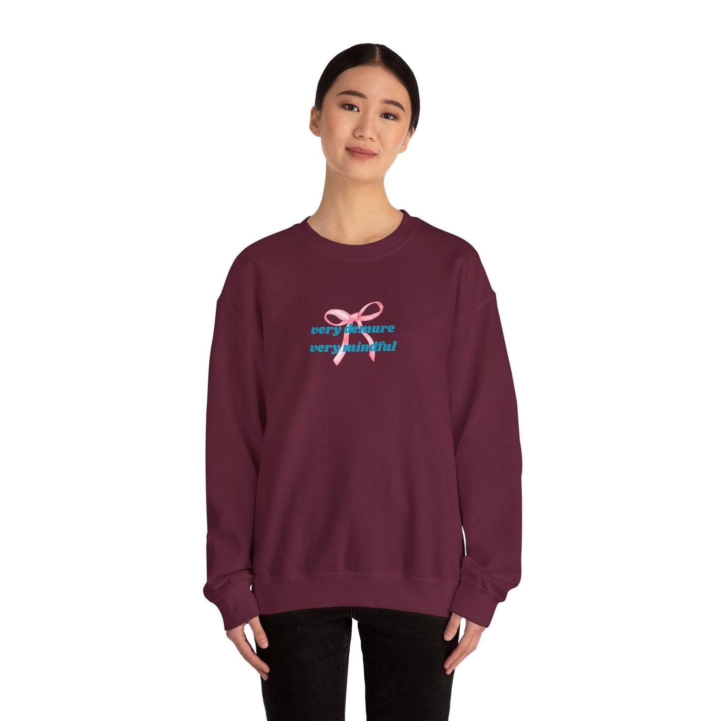 Very Demure, Very Mindful Print Sweatshirt – Cozy & Chic - Wolf Aura Co