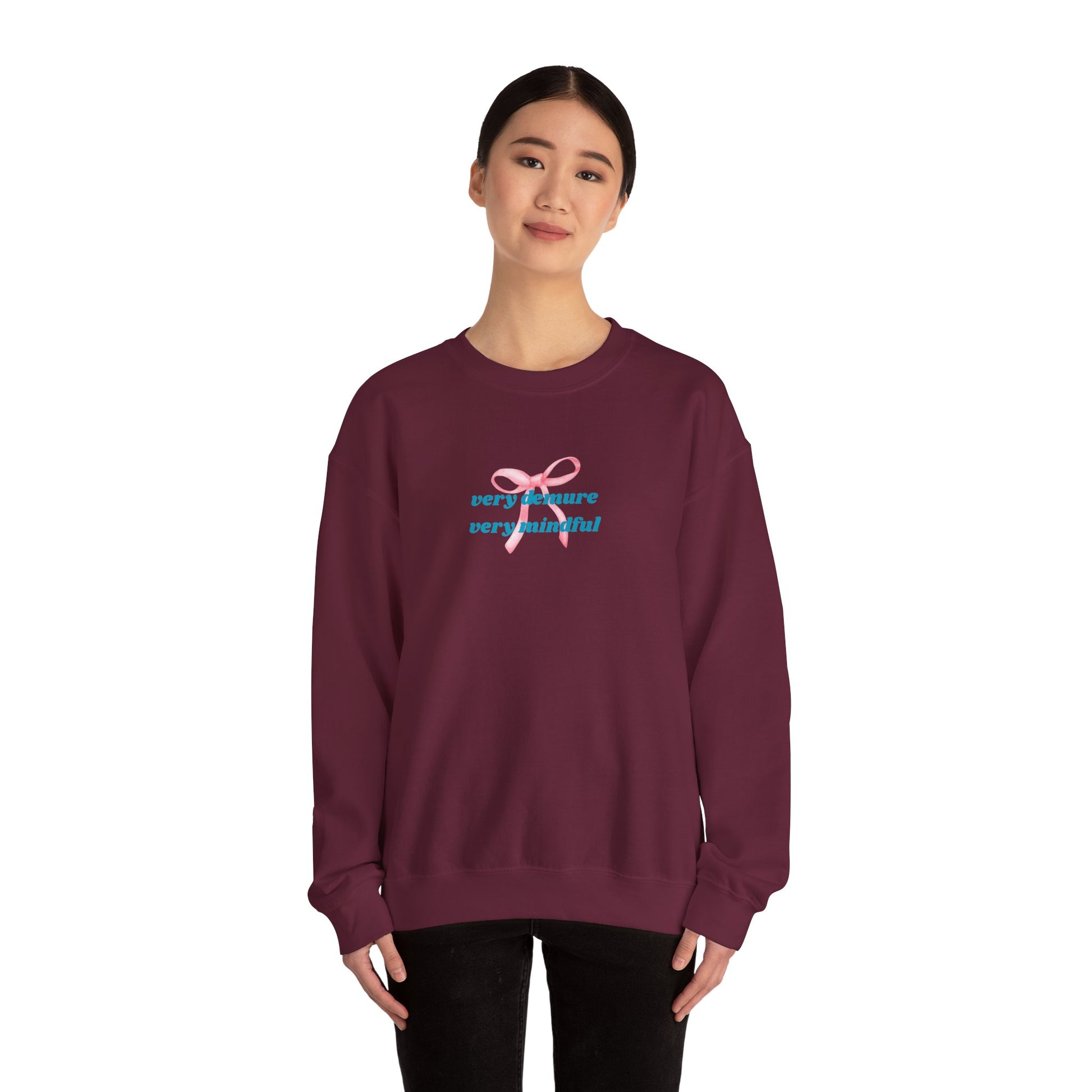 Very Demure, Very Mindful Print Sweatshirt – Cozy & Chic - Wolf Aura Co