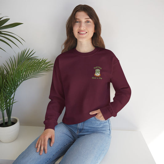 Matcha Kind a Day Crewneck Sweatshirt – Cozy Graphic Pullover, Positive Vibes Apparel, Gift for Her - Wolf Aura Co