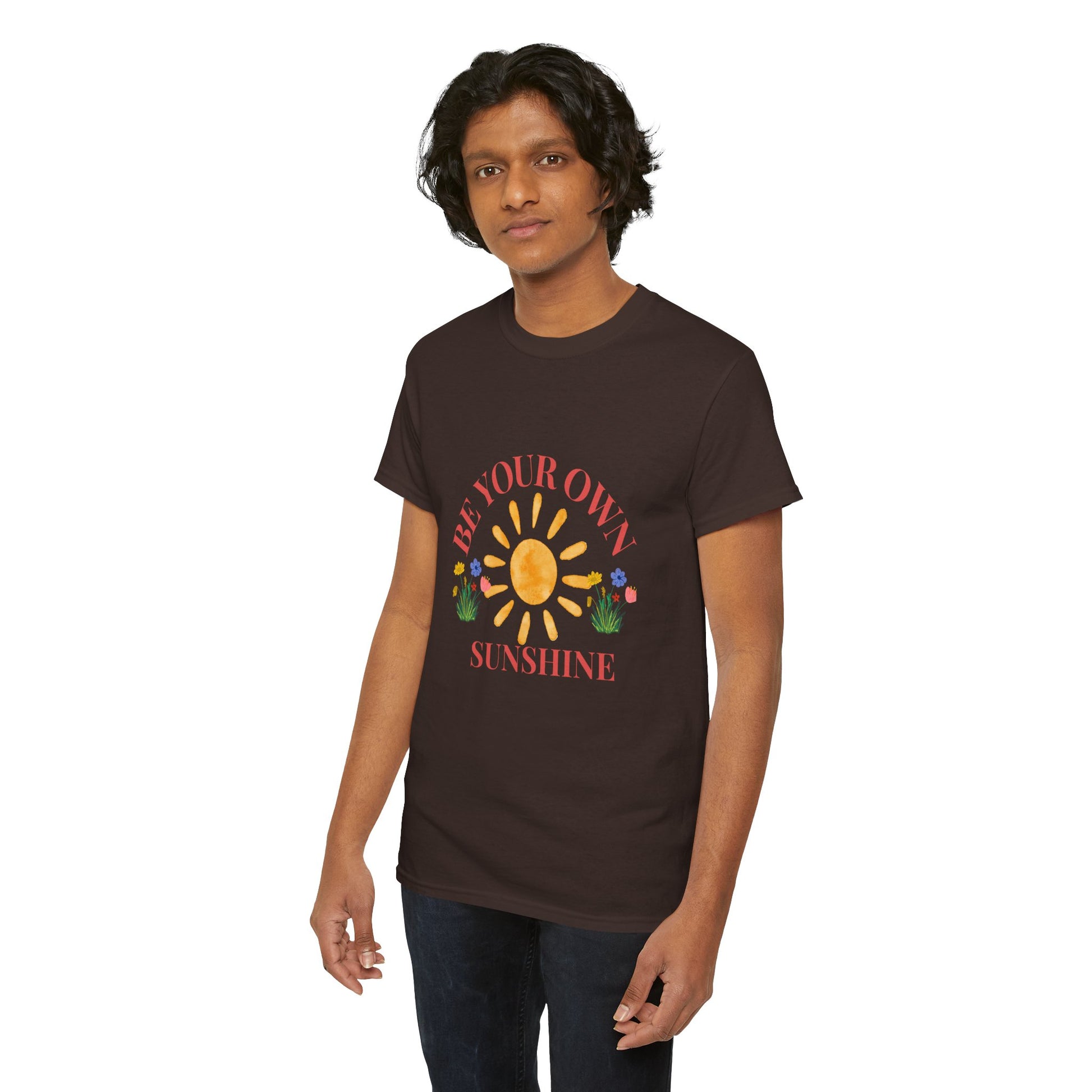 Be Your Own Sunshine Cotton T-Shirt – Positive Graphic Tee, Everyday Casual Wear, Uplifting Gift - Wolf Aura Co