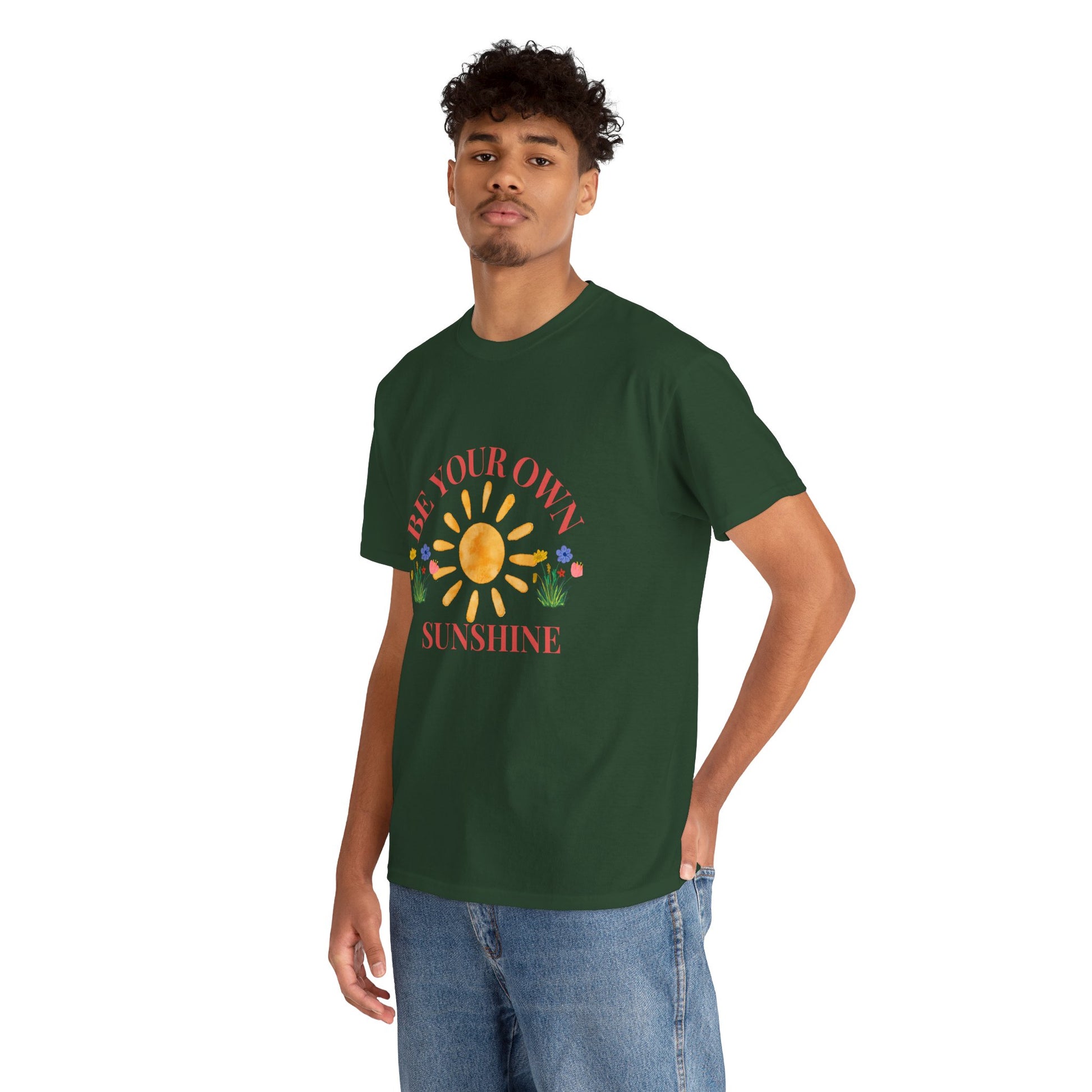 Be Your Own Sunshine Cotton T-Shirt – Positive Graphic Tee, Everyday Casual Wear, Uplifting Gift - Wolf Aura Co
