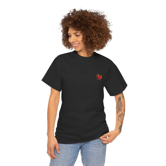 Strawberry Print Casual T-Shirt | Cute Graphic Tee, Everyday Comfort, Fruit-Inspired Fashion - Wolf Aura Co