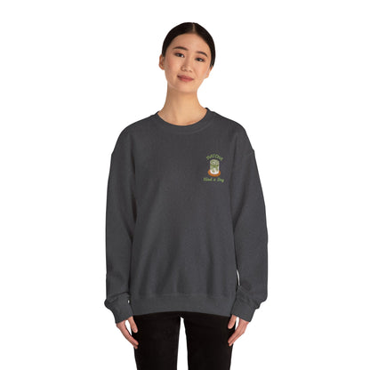 Matcha Kind a Day Crewneck Sweatshirt – Cozy Graphic Pullover, Positive Vibes Apparel, Gift for Her - Wolf Aura Co