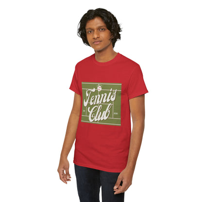 Tennis Print Tee – Unisex Cotton T-Shirt for Sports Lovers - Wolf Aura Co