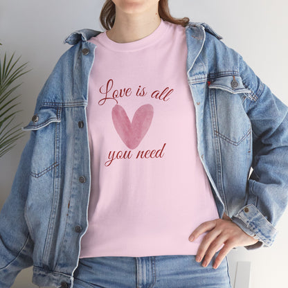 Love Is All You Need Heart Tee — Romantic Valentine’s Day T-Shirt