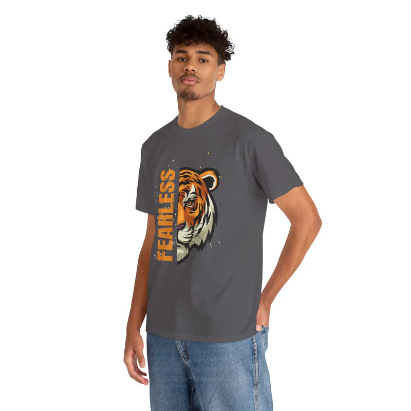 Fearless Tiger Unisex Tee – Inspirational Heavy Cotton T-Shirt