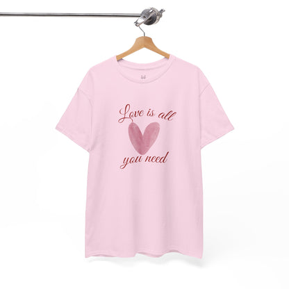 Love Is All You Need Heart Tee — Romantic Valentine’s Day T-Shirt