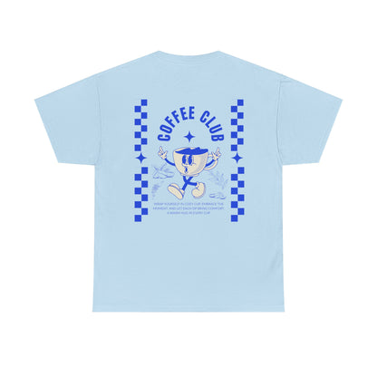Coffee Club Cotton T-Shirt – Casual Graphic Tee, Coffee Lover Gift, Everyday Comfort - Wolf Aura Co