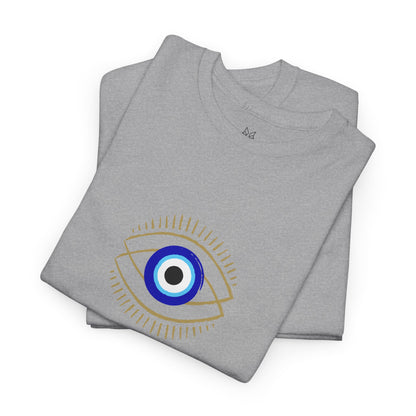 Evil Eye Graphic Tee – Unisex Casual Cotton T-Shirt | Protect Your Energy Shirt, Positive Vibes Apparel, Spiritual Gift - Wolf Aura Co