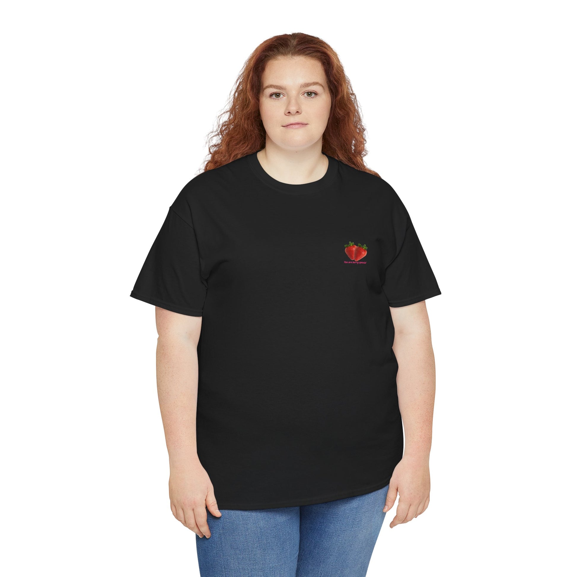 Strawberry Print Casual T-Shirt | Cute Graphic Tee, Everyday Comfort, Fruit-Inspired Fashion - Wolf Aura Co