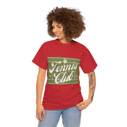 Tennis Print Tee - Unisex Cotton Tshirt for Sports Lovers
